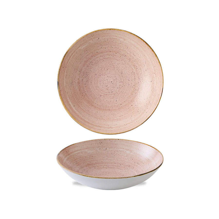 Churchill Stonecast Raw Vitrified Porcelain Terracotta Round Coupe Bowl 18.2cm 42.6cl 15oz Pack of 12