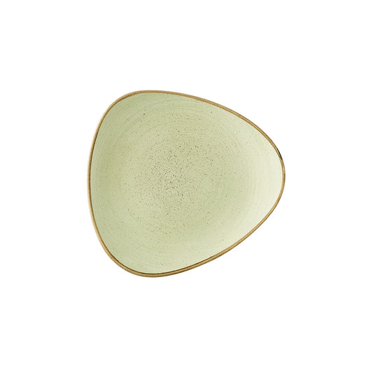 Churchill Stonecast Raw Vitrified Porcelain Green Triangle Lotus Plate 26.5cm Pack of 12