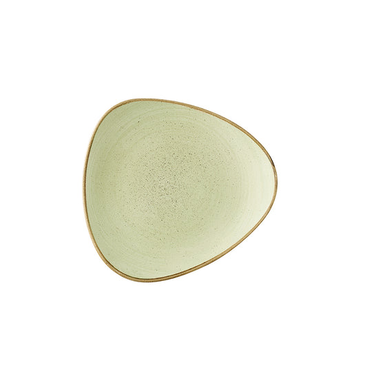 Churchill Stonecast Raw Vitrified Porcelain Green Triangle Lotus Plate 22.9cm Pack of 12