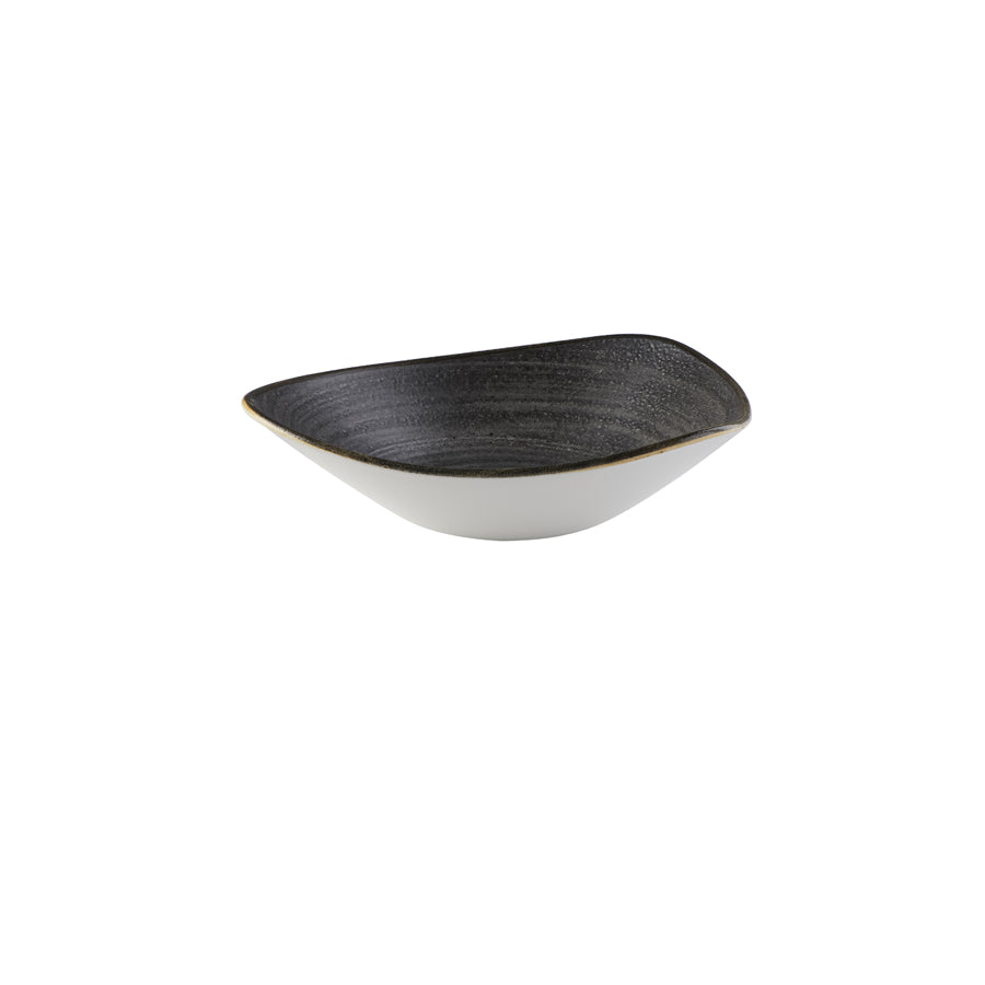 Churchill Stonecast Raw Vitrified Porcelain Black Triangle Bowl 23.5cm 60cl 21.1oz Pack of 12