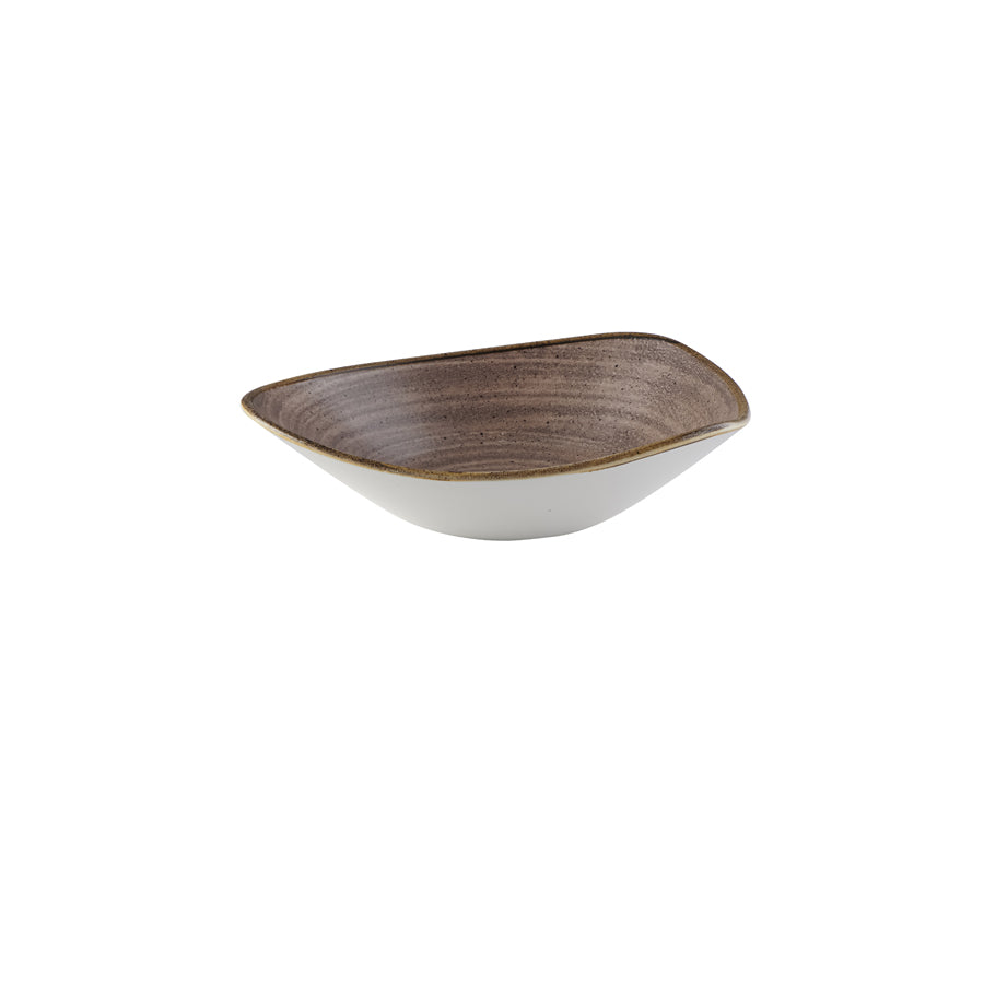 Churchill Stonecast Raw Vitrified Porcelain Brown Triangular Bowl 23.5cm 60cl 21.1oz Pack of 12