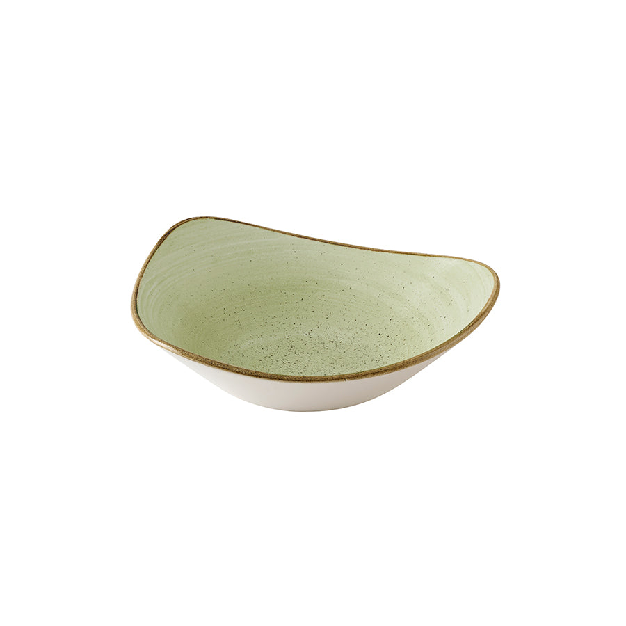 Churchill Stonecast Raw Vitrified Porcelain Green Triangle Lotus Bowl 23.5cm Pack of 12