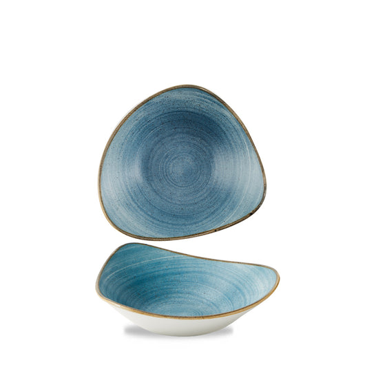 Churchill Stonecast Raw Vitrified Porcelain Teal Triangular Bowl 23.5cm 60cl 21.1oz Pack of 12