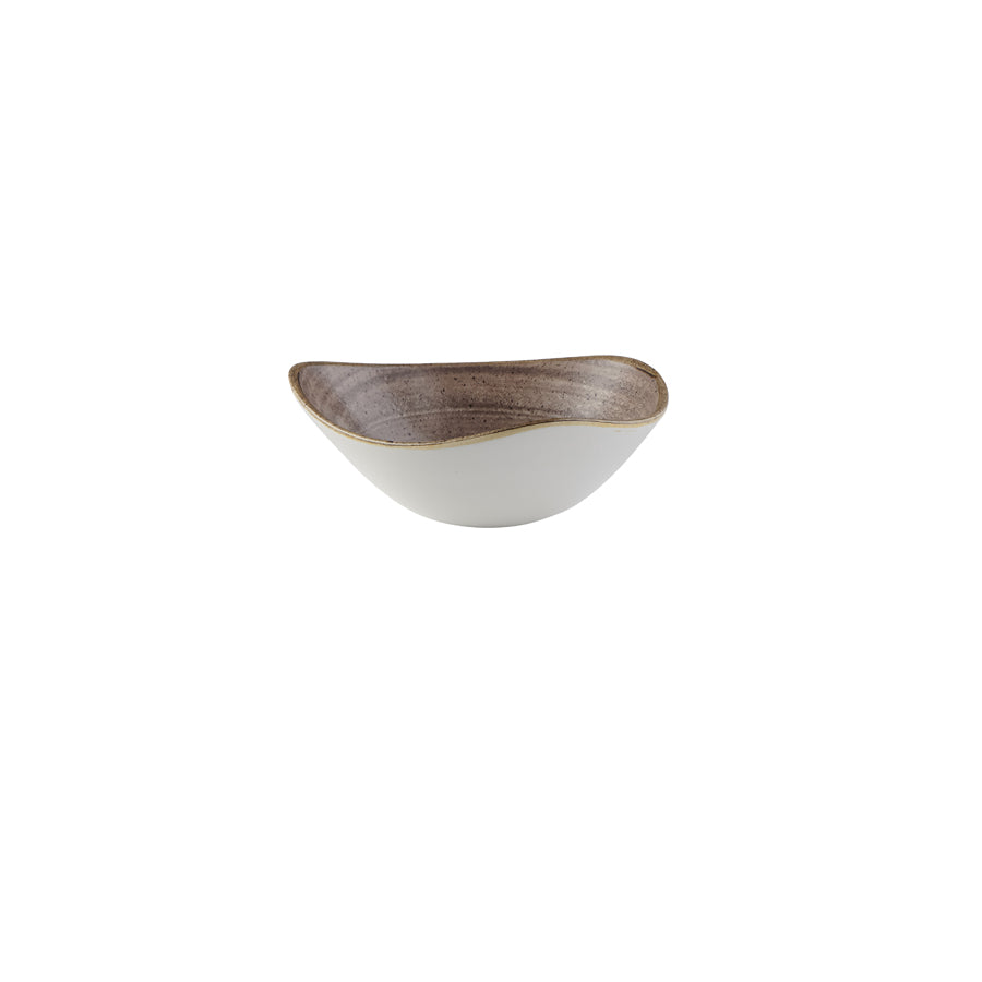 Churchill Stonecast Raw Vitrified Porcelain Brown Triangular Bowl 18.5cm 37cl 13oz Pack of 12