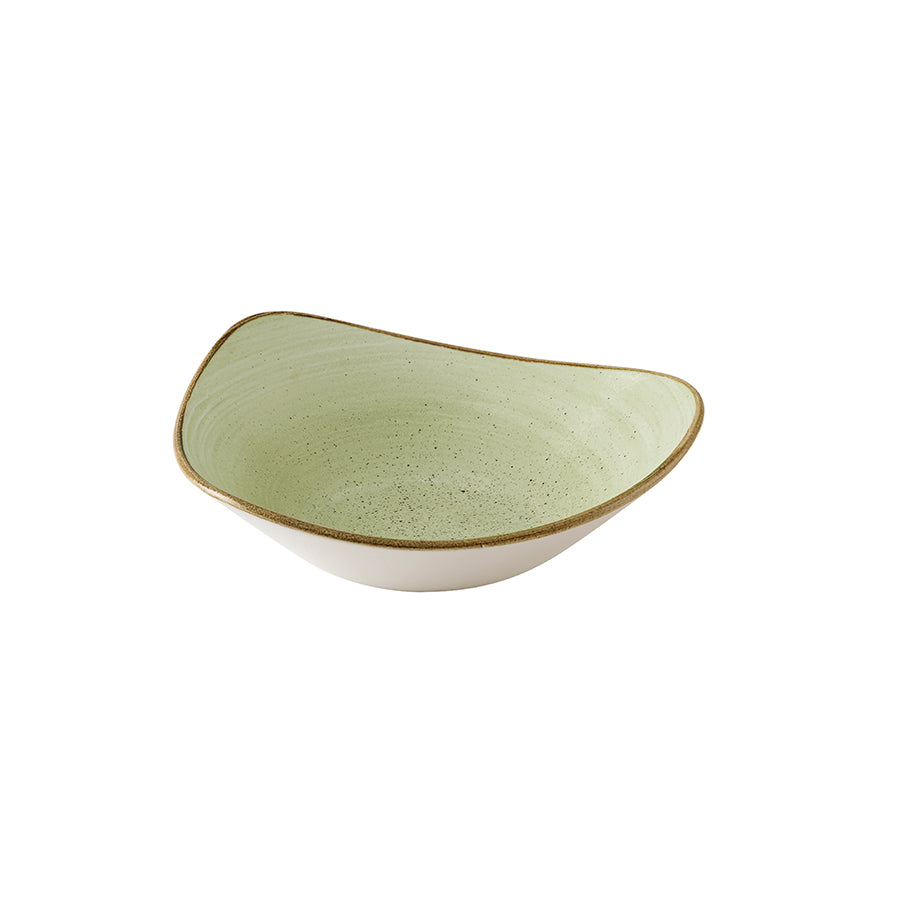 Churchill Stonecast Raw Vitrified Porcelain Green Triangle Lotus Bowl 18.5cm Pack of 12