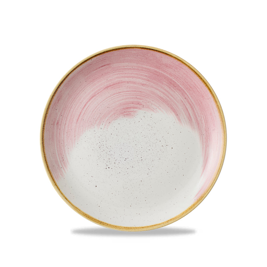 Churchill Stonecast Accents Vitrified Porcelain Pink Round Coupe Plate 28.8cm Pack of 12