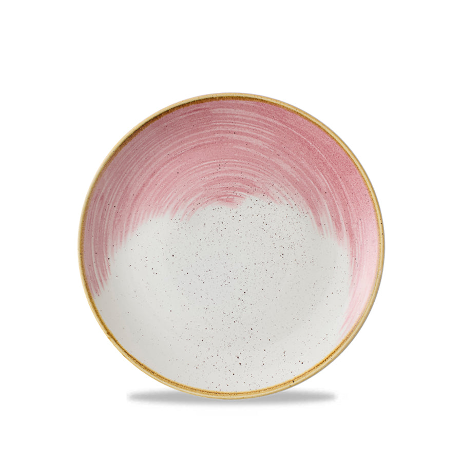 Churchill Stonecast Accents Vitrified Porcelain Pink Round Coupe Plate 26cm Pack of 12