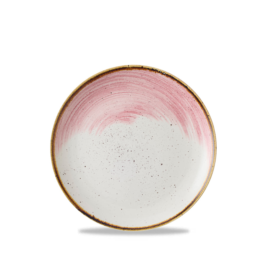 Churchill Stonecast Accents Vitrified Porcelain Pink Round Coupe Plate 21.7cm Pack of 12