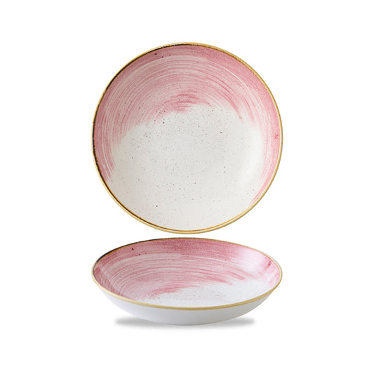 Churchill Stonecast Accents Vitrified Porcelain Pink Round Coupe Bowl 24.8cm 113.6cl 40oz Pack of 12