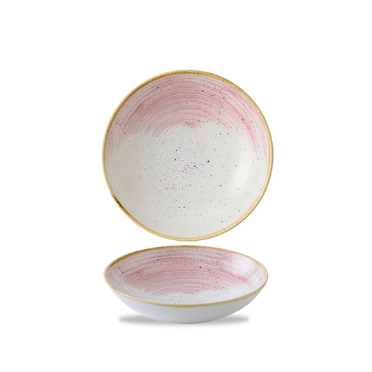 Churchill Stonecast Accents Vitrified Porcelain Pink Round Coupe Bowl 18.2cm 42.6cl 15oz Pack of 12