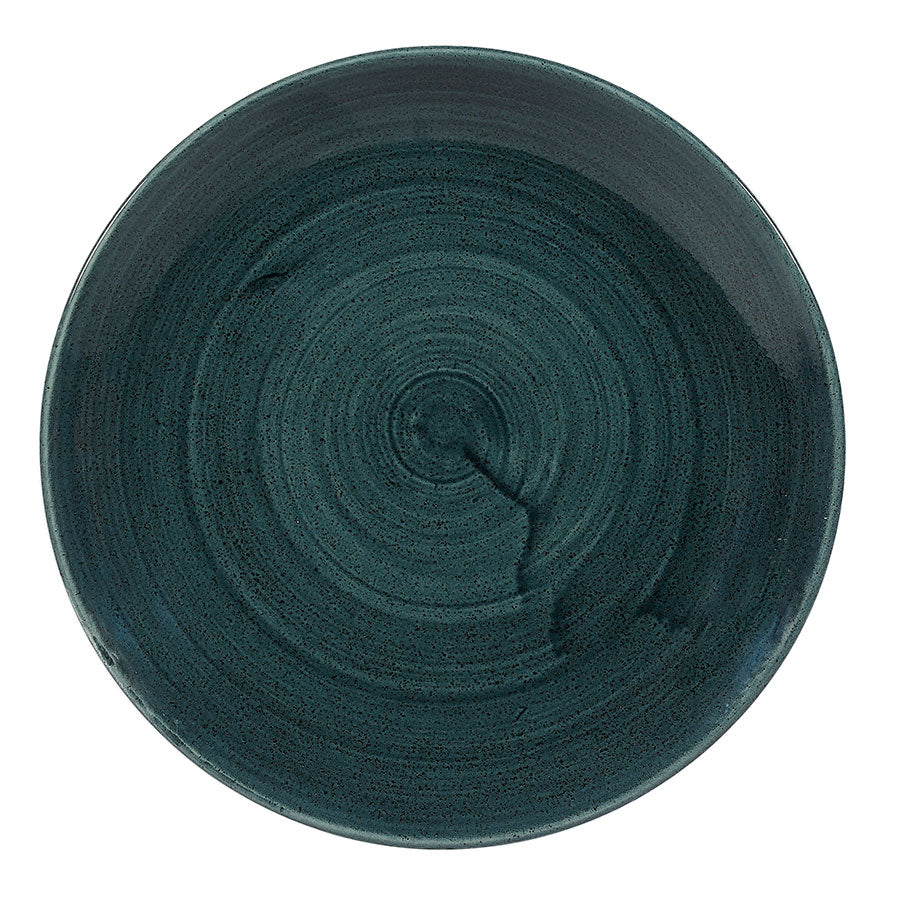 Churchill Stonecast Patina Vitrified Porcelain Rustic Teal Round Coupe Plate 21.7cm Pack of 12