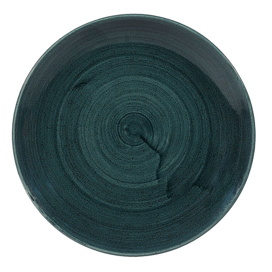 Churchill Stonecast Patina Vitrified Porcelain Rustic Teal Round Coupe Plate 21.7cm Pack of 12