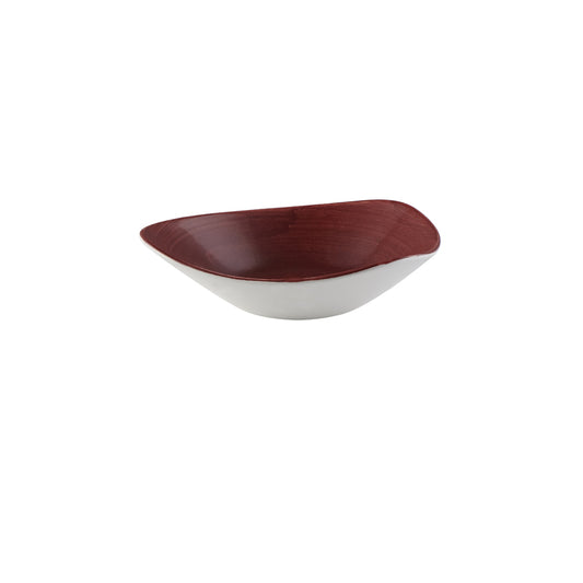 Churchill Stonecast Patina Vitrified Porcelain Red Rust Triangular Bowl 23.5cm 60cl 21.1oz Pack of 12