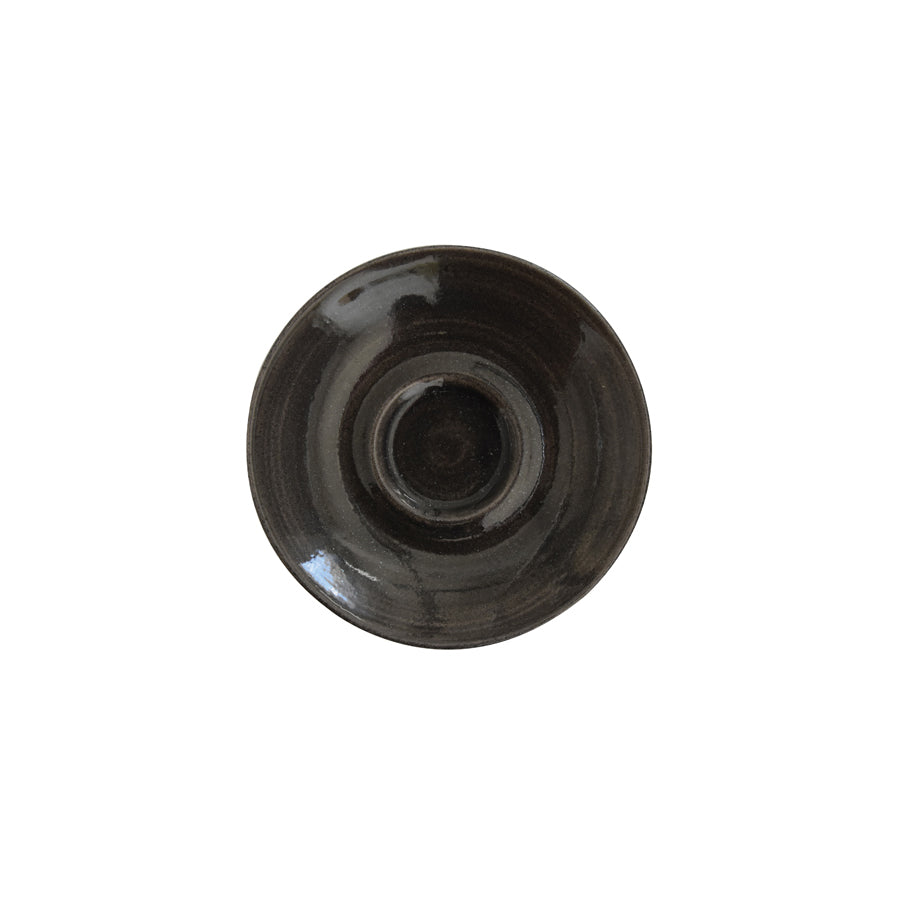 Churchill Monochrome Vitrified Porcelain Iron Black Round Espresso Saucer 11.8cm Pack of 12