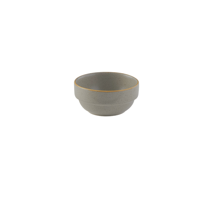 Churchill Stonecast Vitrified Porcelain Peppercorn Grey Round Stacking Bowl 11.5x5.5cm 36cl Pack of 6