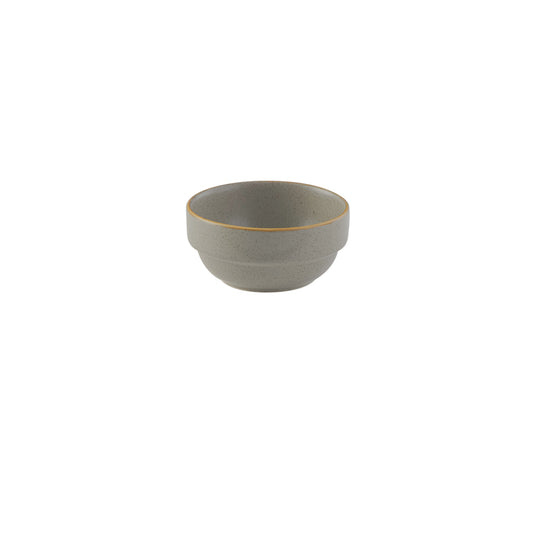 Churchill Stonecast Vitrified Porcelain Peppercorn Grey Round Stacking Bowl 11.5x5.5cm 36cl Pack of 6