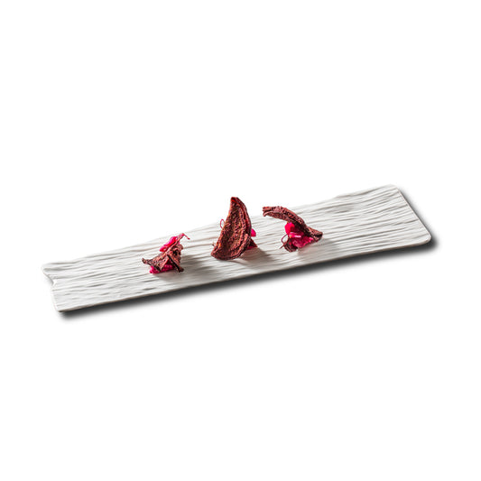 Pordamsa Arbre Porcelain Matte White Rectangular Tray 32x7cm Pack of 6