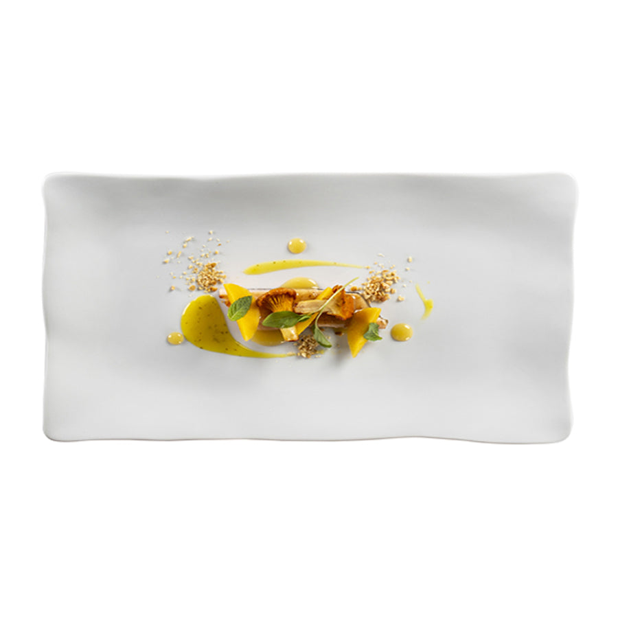 Pordamsa Gastro Porcelain Matte White Rectangular Tray 33x20cm Pack of 3