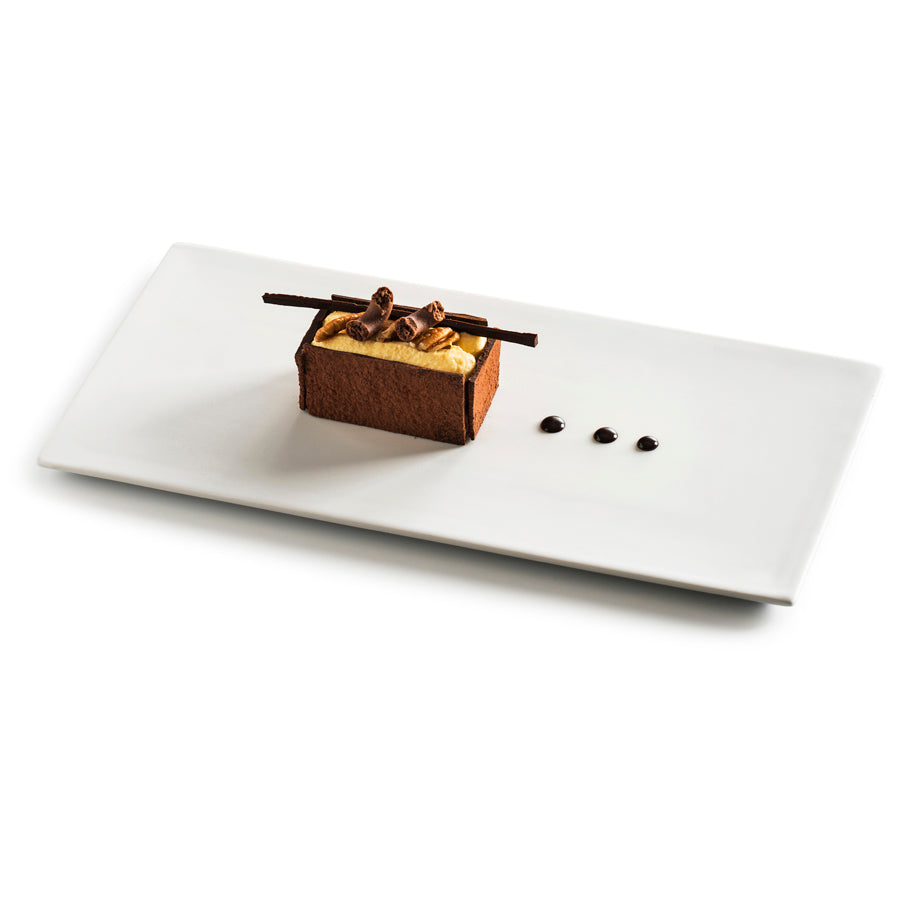 Pordamsa Canvas Porcelain Matte White Rectangular Tray 32x16cm Pack of 6