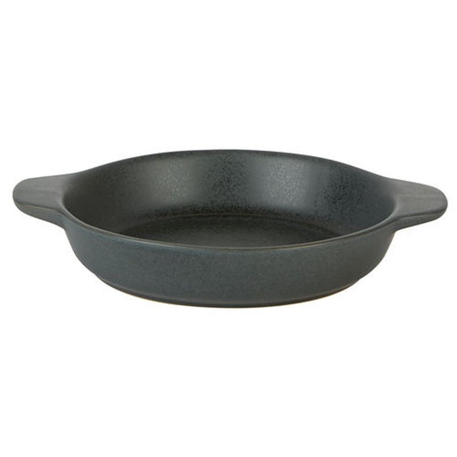 Rustico Carbon Stoneware Black Round Eared Dish 12cm Pack of 12