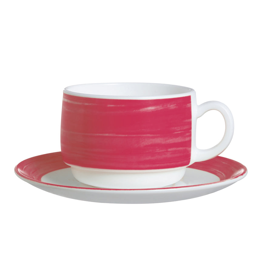 Arcoroc Brush Opal Cherry Red Stacking Cup 19cl 6.7oz Pack of 48