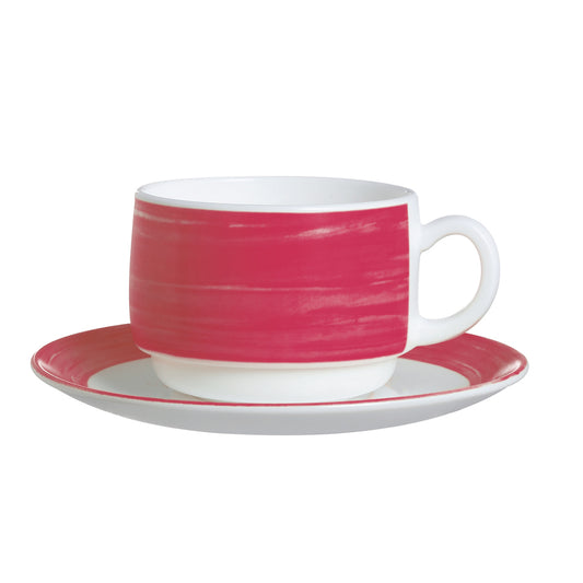 Arcoroc Brush Opal Cherry Red Stacking Cup 19cl 6.7oz Pack of 48