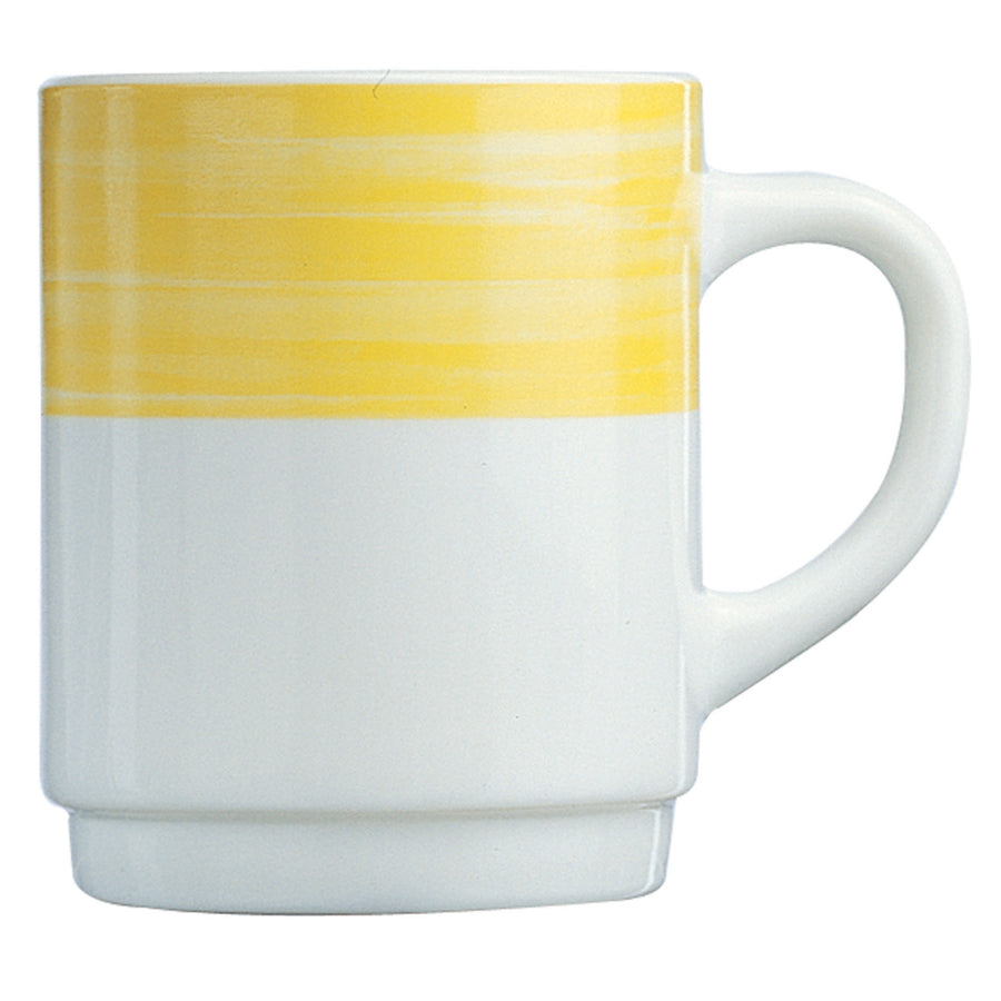 Arcoroc Brush Opal Yellow Mug 25cl 8.8oz Pack of 36