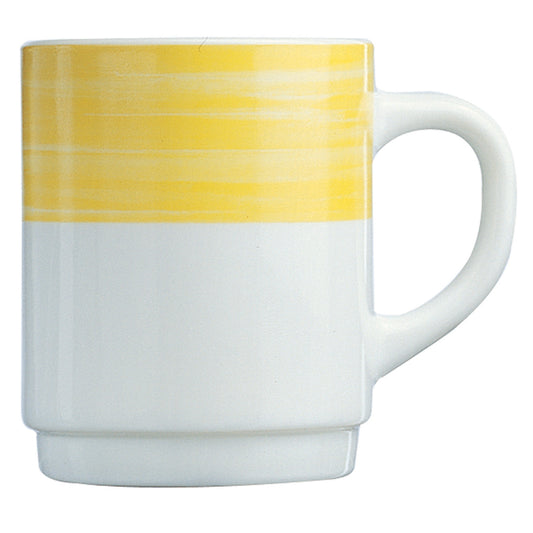 Arcoroc Brush Opal Yellow Mug 25cl 8.8oz Pack of 36