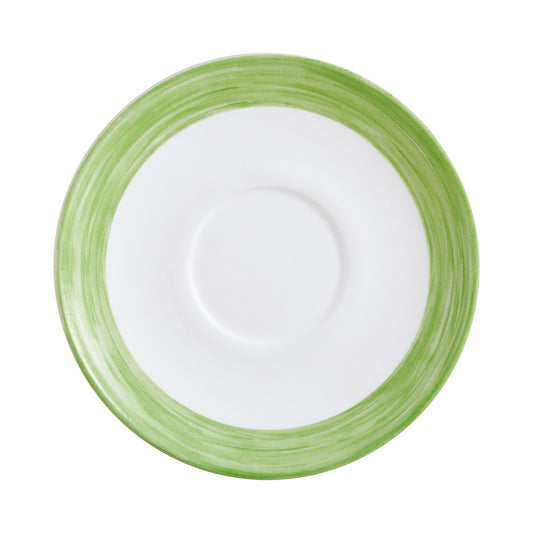 Arcoroc Brush Opal Green Round Saucer 14cm 5.5 Inch Pack of 48