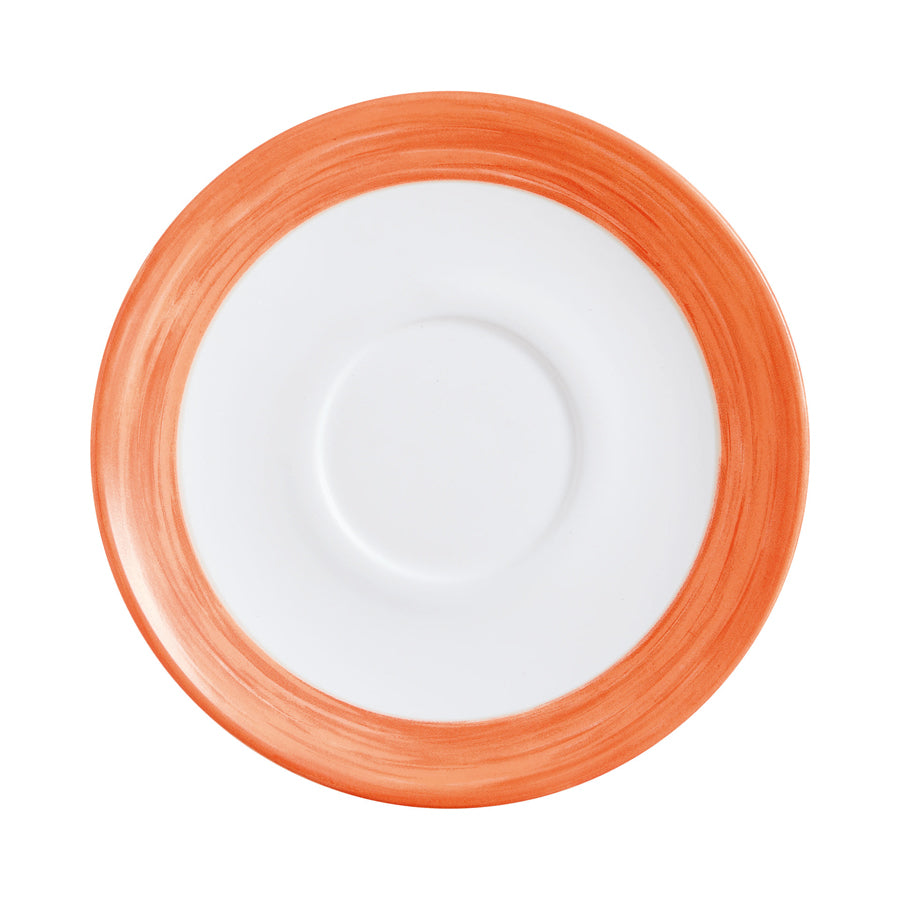 Arcoroc Brush Opal Orange Round Saucer 14cm 5.5 Inch Pack of 48