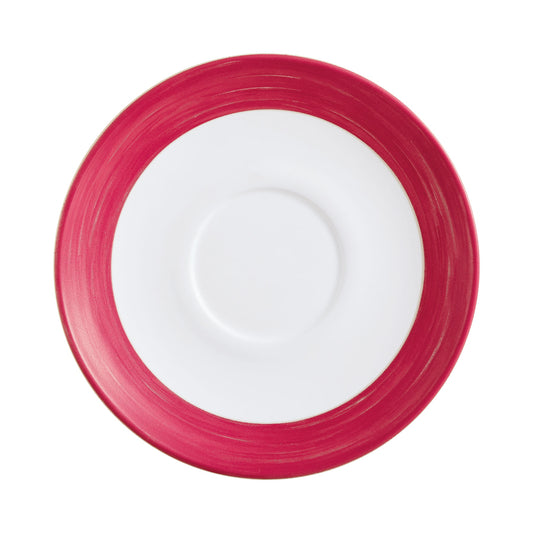 Arcoroc Brush Opal Cherry Red Round Saucer 14cm 5.5 Inch Pack of 48