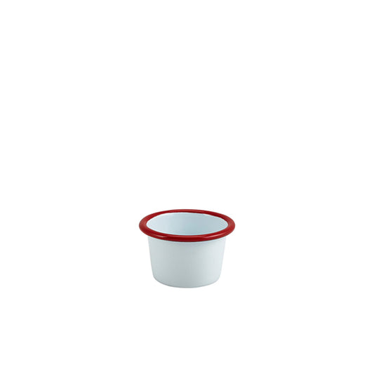 GenWare Enamel White With Red Rim Ramekin 7cm 9cl Pack of 12