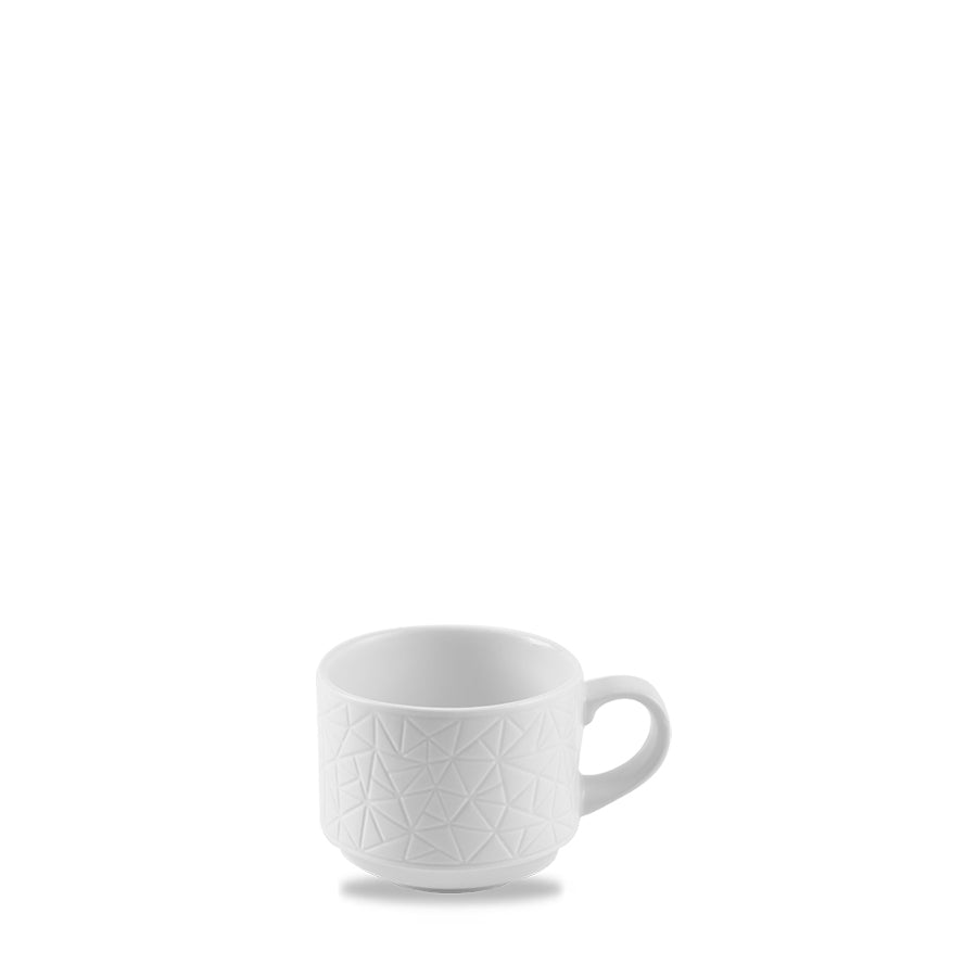 Churchill Abstract Alchemy Fine China White Round Teacup 20.7cl Pack of 12