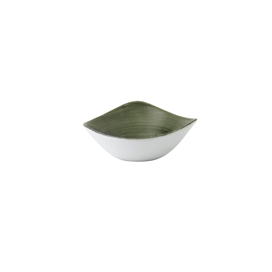 Churchill Stonecast Patina Vitrified Porcelain Burnished Green Triangular Plate 18.5cm 37cl Pack of 12