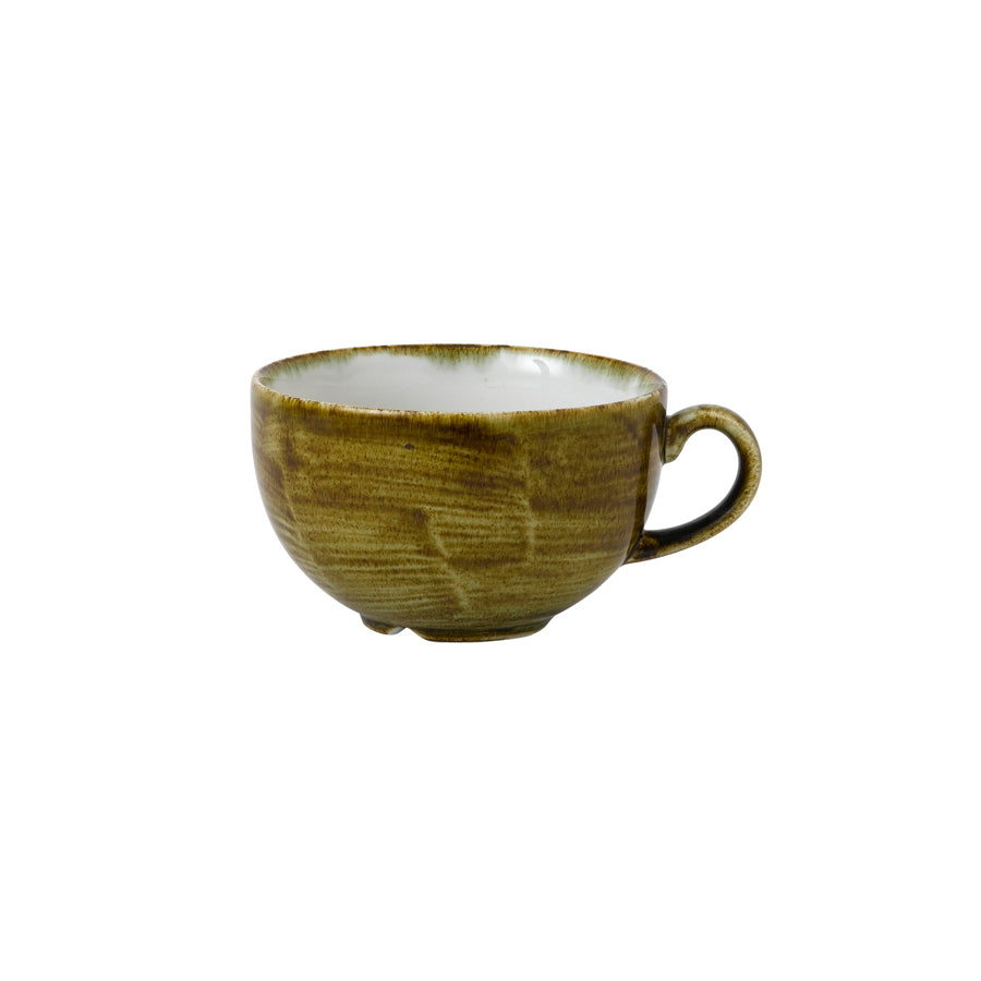 Churchill Stonecast Plume Vitrified Porcelain Olive Cappuccino Cup 34.4cl 12oz Pack of 12