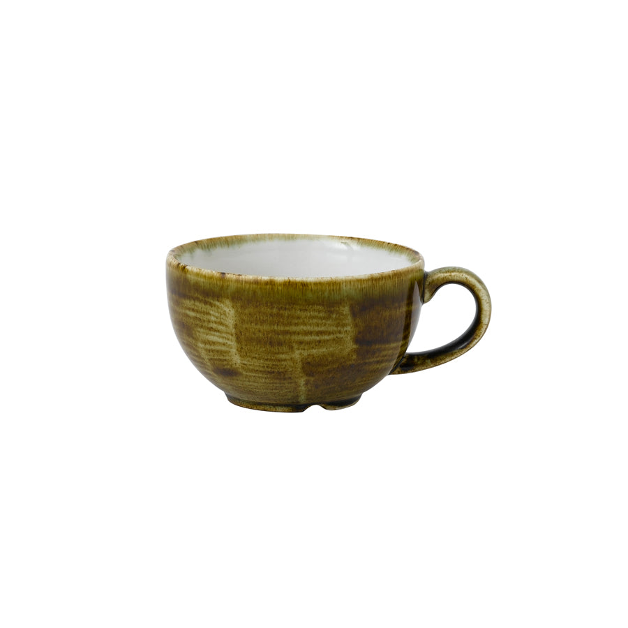 Churchill Stonecast Plume Vitrified Porcelain Olive Cappuccino Cup 22.8cl 8oz Pack of 12