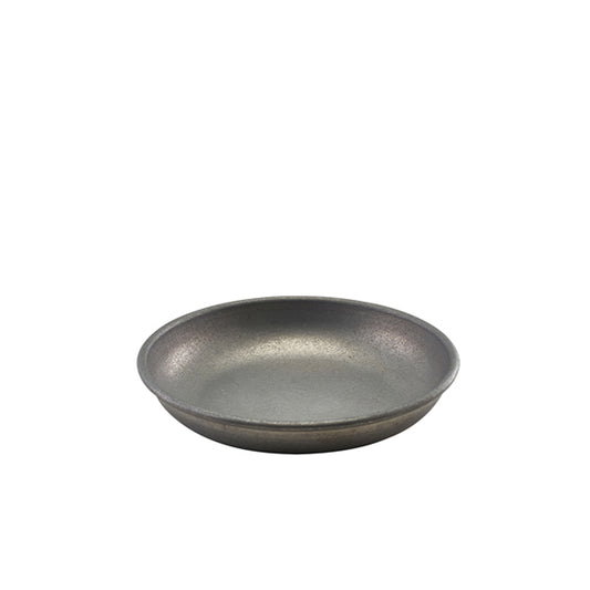 Genware Vintage Stainless Steel Round Coupe Plate 16x3cm