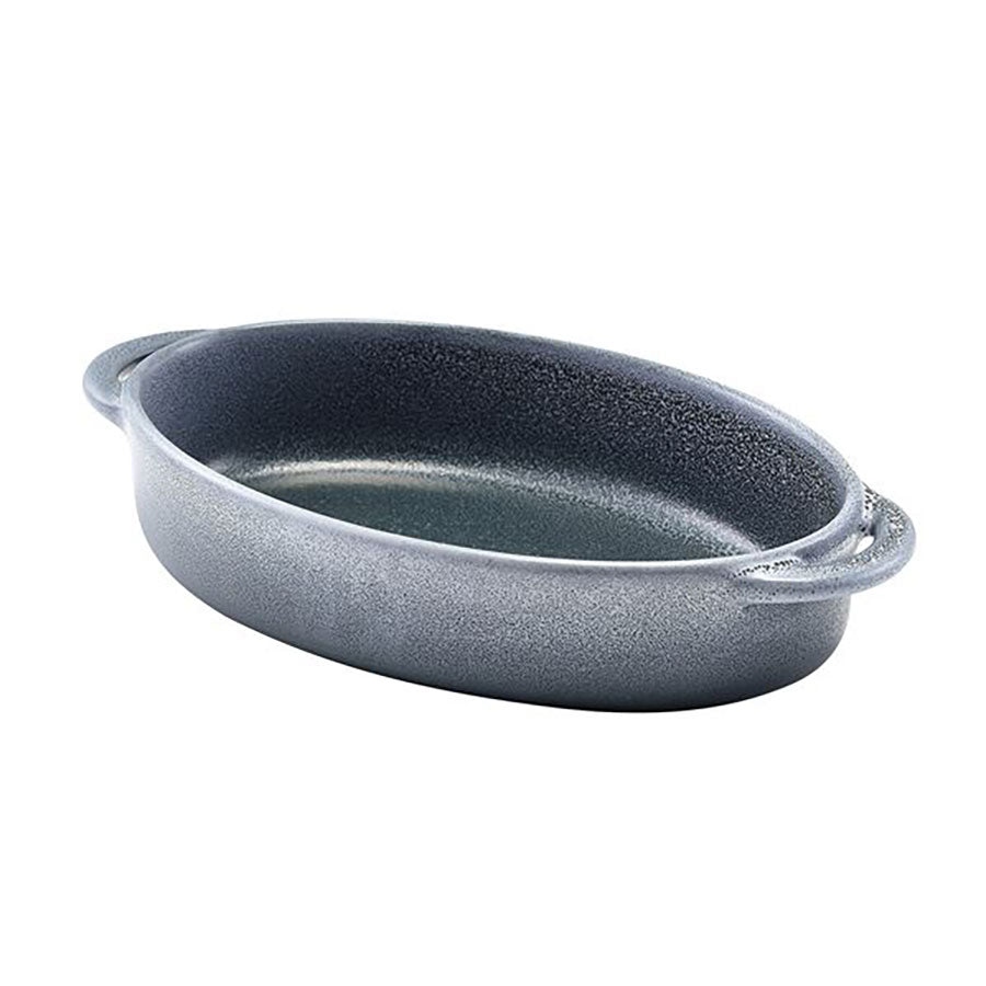 GenWare Forge Graphite Stoneware Oval Dish 17.5 x 11.5 x 4cm Pack of 6