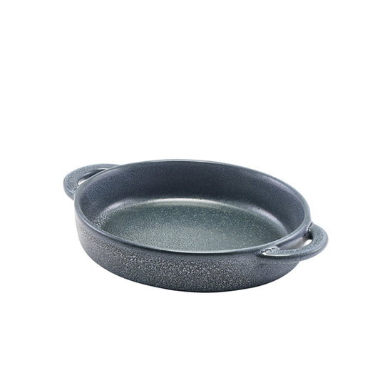 Genware Forge Graphite Stoneware Grey Round Eared Dish 14.5x13x3cm 26cl 9.15oz Pack of 6