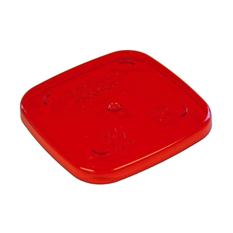 Harfield Copolyester Translucent Red Dessert Pot Lid 6.3cm Pack of 10