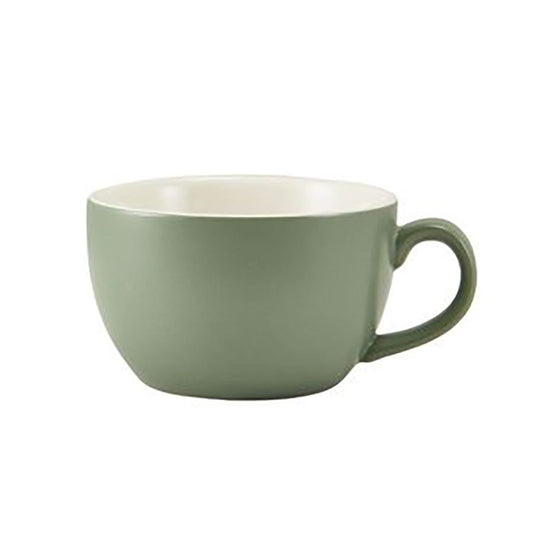 GenWare Porcelain Matt Sage Bowl Shaped Cup 17.5cl/6oz Pack of 6