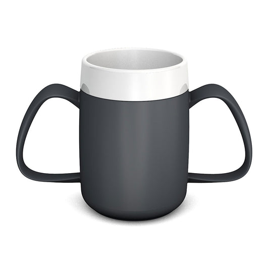 Ornamin Polypropylene Anthracite Two Handled Mug With Internal Cone 160ml