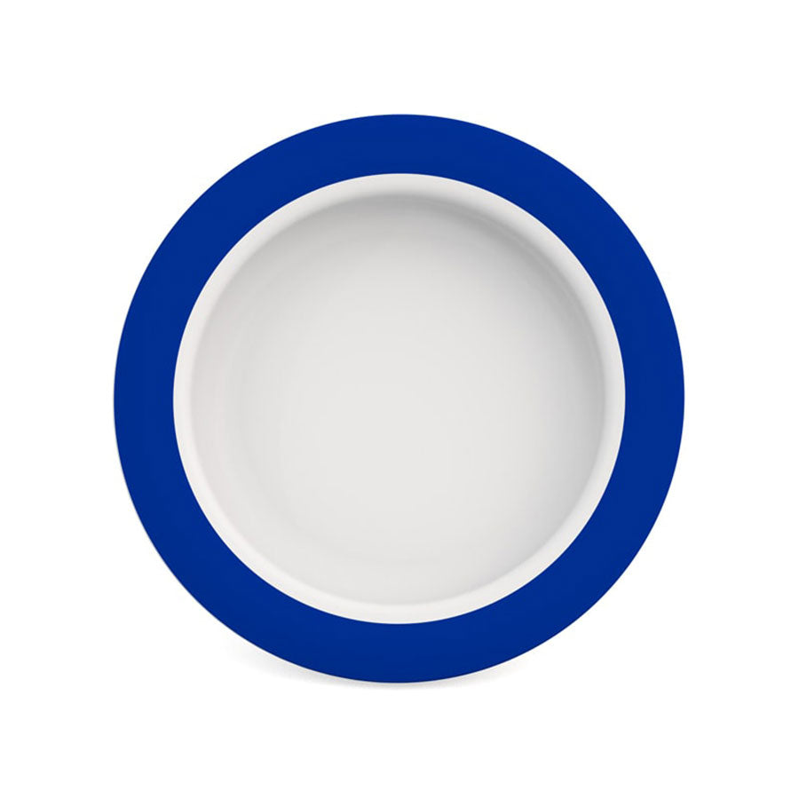 Ornamin Sloped Based Small Melamine Plate 20cm With Blue Rim