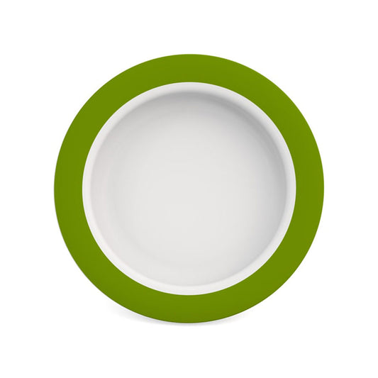 Ornamin Sloped Based Small Melamine Plate 20cm With Green Rim