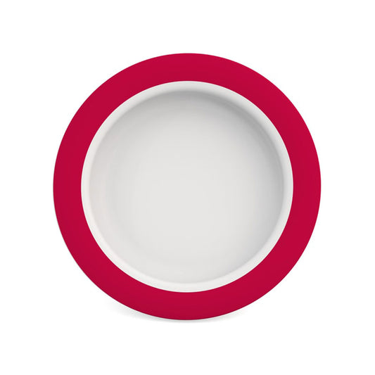 Ornamin Sloped Based Small Melamine Plate 20cm With Red Rim