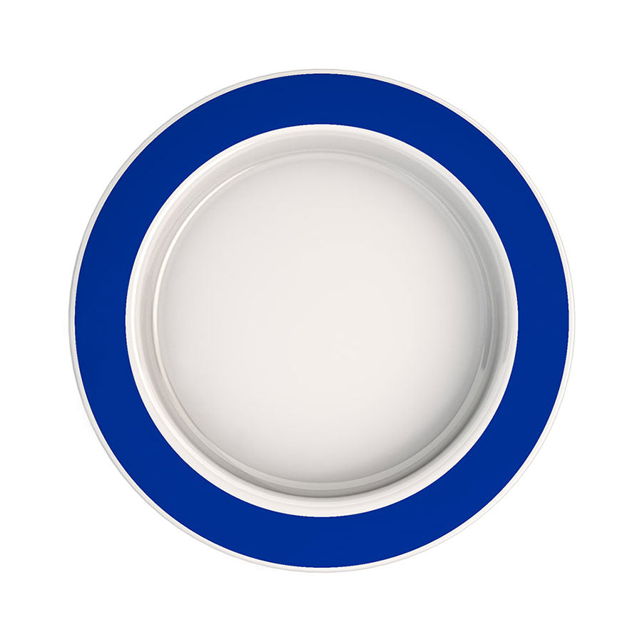 Ornamin Sloped Based Small Melamine Plate 27cm With Blue Rim