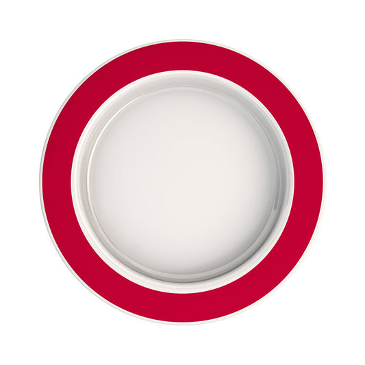 Ornamin Sloped Based Small Melamine Plate 27cm With Red Rim