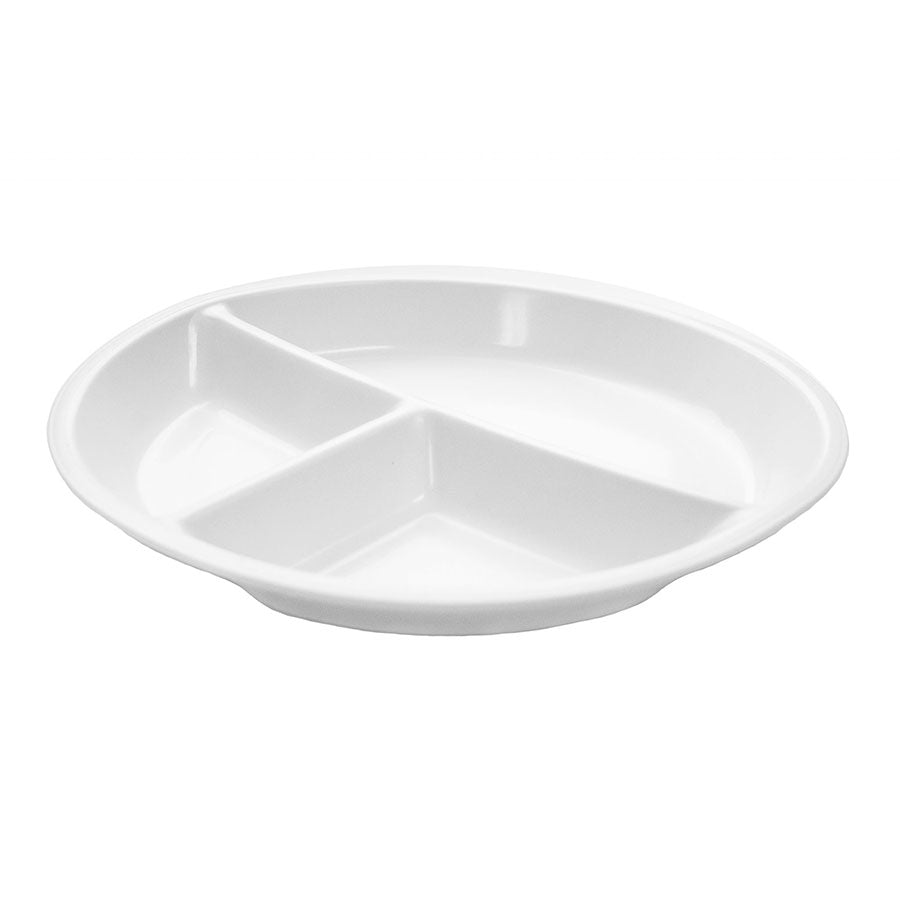 Harfield White Polypropylene 3 Compartment Plate 26cm Pack of 10