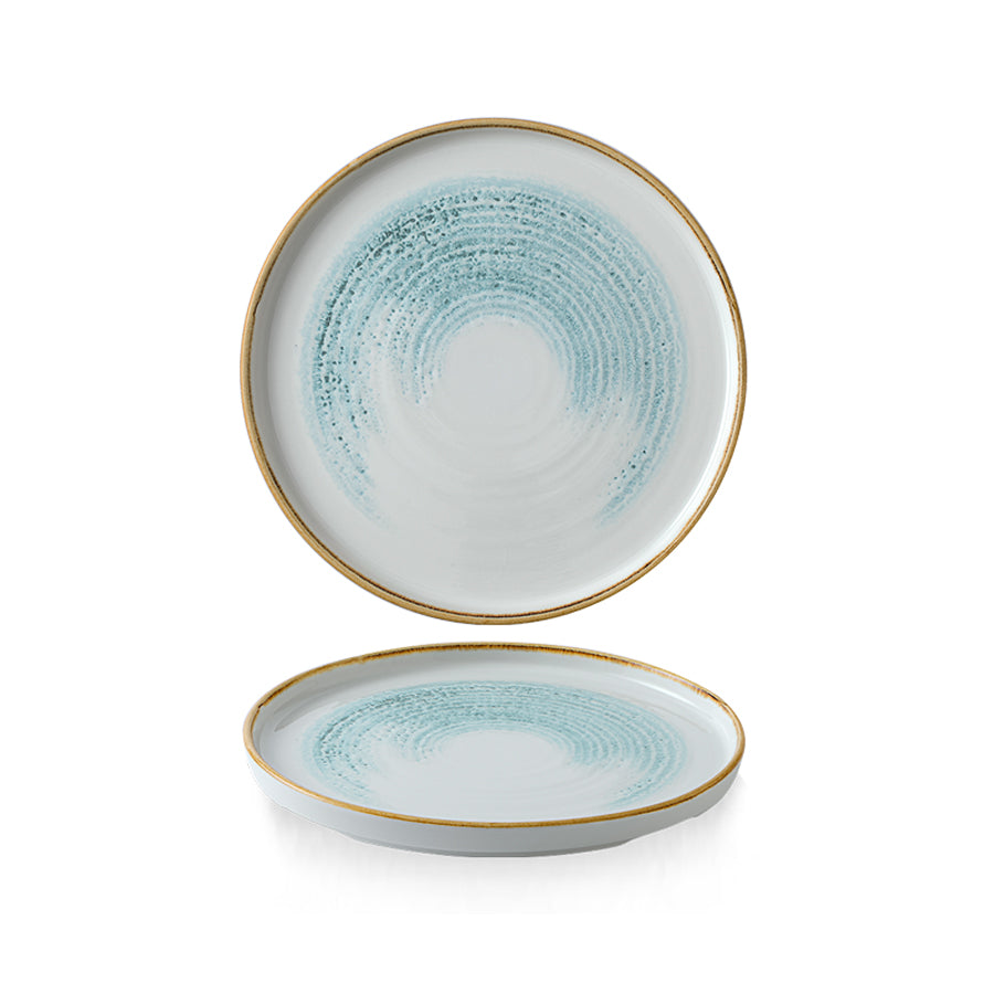 Churchill Studio Prints Homespun Accents Vitrified Porcelain Aquamarine Walled Plate 26cm Pack of 6