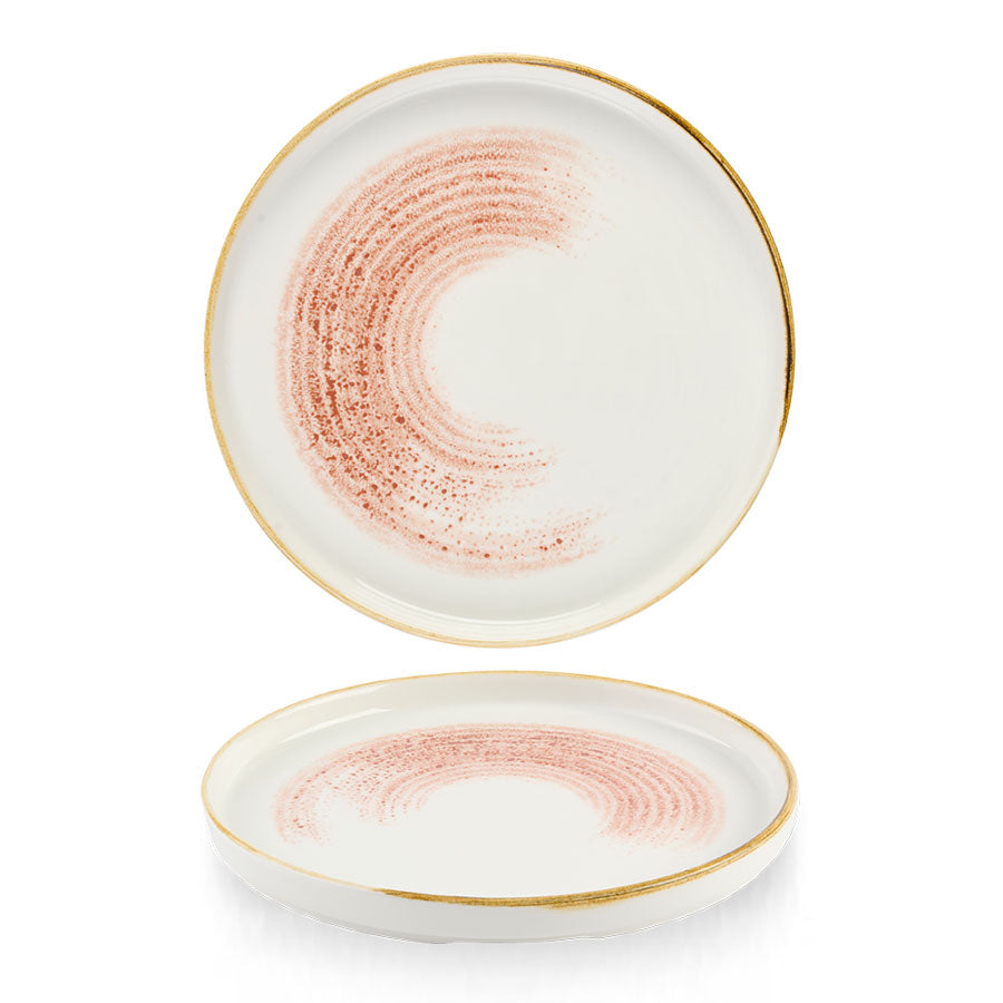 Churchill Homespun Accents Vitrified Porcelain Coral Round Chefs Walled Plate 26cm Pack of 6